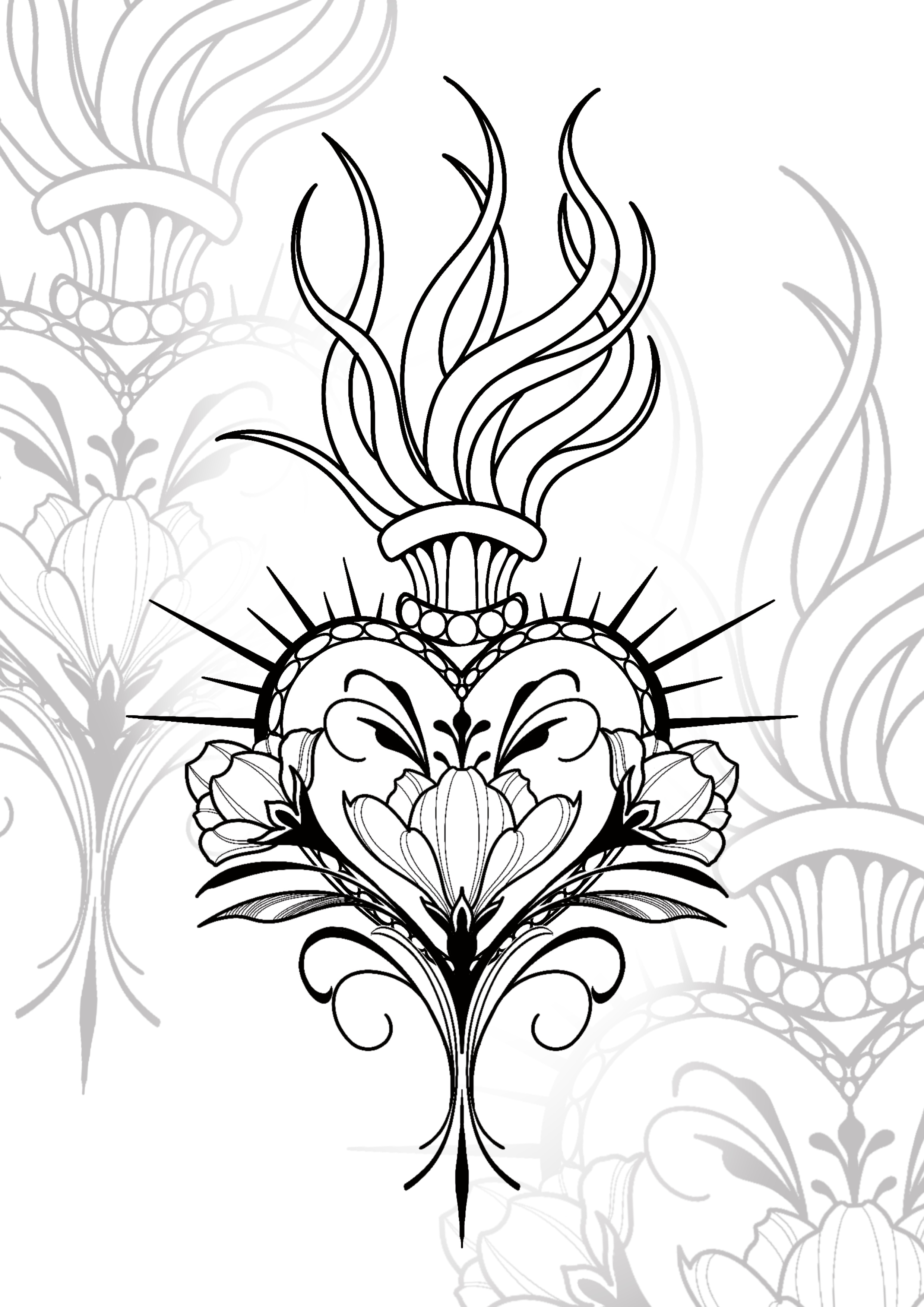 Coração (preto/cores)